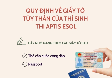 Quy định về Giấy tờ tùy thân của thí sinh thi Aptis ESOL